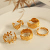 Wholesale Women's Fashion Geometric 316L Stainless Steel Living Ring With Electroplating