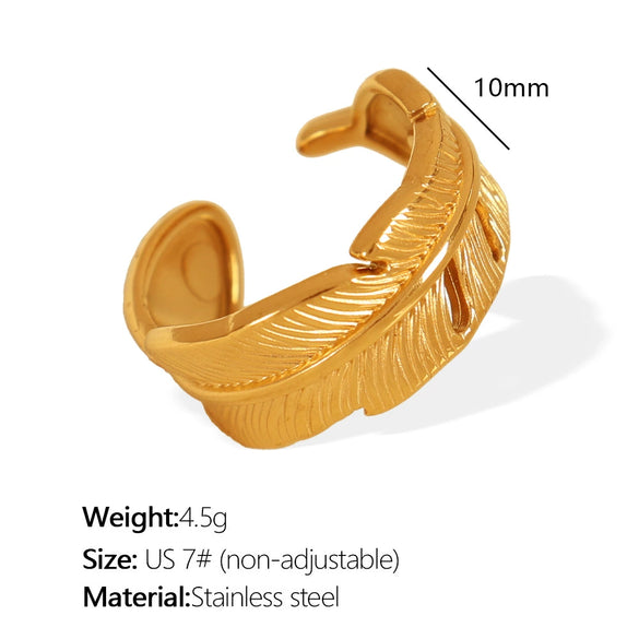 Wholesale Women's Fashion Geometric 316L Stainless Steel Living Ring With Electroplating