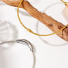 Wholesale Women's Fashion Geometric Titanium Steel Round Hoop Necklace With Electroplating