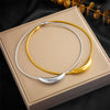 Wholesale Women's Fashion Geometric Titanium Steel Round Hoop Necklace With Electroplating