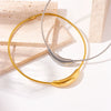 Wholesale Women's Fashion Geometric Titanium Steel Round Hoop Necklace With Electroplating