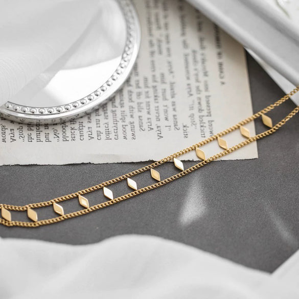 Wholesale Women's Fashion Geometric Titanium Steel Twist Chain Necklace Plated 18K Gold