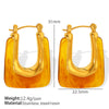 Wholesale Women's Fashion Geometric Ushaped Resin And 316L Stainless Steel Earrings With Electroplating Treatment