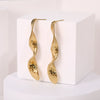 Wholesale Women's Fashion Geometric Wave Stainless Steel Earrings With Pvd Furnace Vacuum Real Gold Plating