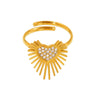 Wholesale Women's Fashion Geometric Wing Opening Ring Stainless Steel Furnace Pvd Electroplated