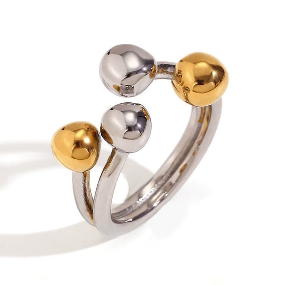 Wholesale Women's Fashion Gold Earrings Bracelet And Ring Set Stainless Steel 18K Gold Plated Geometric Pattern