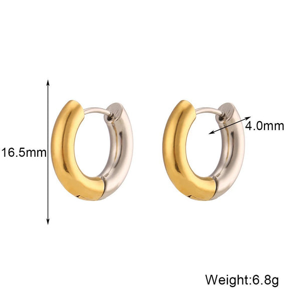 Wholesale Women's Fashion Gold Earrings Bracelet And Ring Set Stainless Steel 18K Gold Plated Geometric Pattern