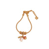 Wholesale Women's Fashion Gold Plated Copper Flower Butterfly Pendant Bracelet With Real Gold Plating