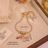 Wholesale Women's Fashion Gold Plated Copper Flower Butterfly Pendant Bracelet With Real Gold Plating