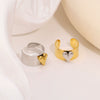 Wholesale Women's Fashion Heart Open Ring Stainless Steel With Gold And Silver Color Matching Electroplated