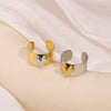 Wholesale Women's Fashion Heart Open Ring Stainless Steel With Gold And Silver Color Matching Electroplated