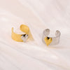 Wholesale Women's Fashion Heart Open Ring Stainless Steel With Gold And Silver Color Matching Electroplated