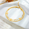 Wholesale Women's Fashion Heart Shape Goldplated Stainless Steel Anklet