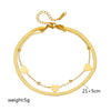 Wholesale Women's Fashion Heart Shape Goldplated Stainless Steel Anklet