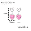 Wholesale Women's Fashion Heart Shape Zircon 18K Gold Plated Stainless Steel Earrings