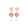 Wholesale Women's Fashion Heart Shape Zircon 18K Gold Plated Stainless Steel Earrings