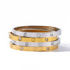 Wholesale Women's Fashion Heart Shaped Titanium Steel 18K Gold Plated Stainless Steel Bracelet With Electroplating Process