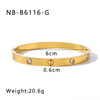 Wholesale Women's Fashion Heart Shaped Titanium Steel 18K Gold Plated Stainless Steel Bracelet With Electroplating Process