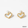 Wholesale Women's Fashion Heartshaped Stainless Steel Earrings With Electroplating Design