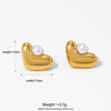 Wholesale Women's Fashion Heartshaped Stainless Steel Earrings With Electroplating Design