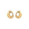 Wholesale Women's Fashion Highend Stainless Steel 18K Gold Electroplated Geometric Hollow Zircon Earrings