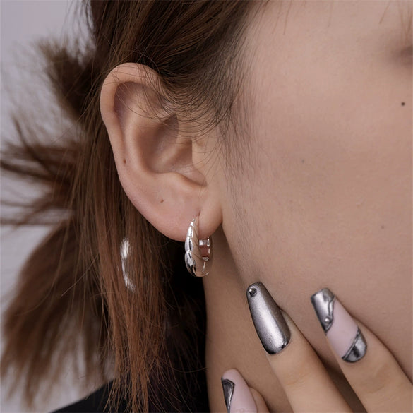 Wholesale Women's Fashion Highgrade Stainless Steel Geometric Hollow Electroplated Earrings
