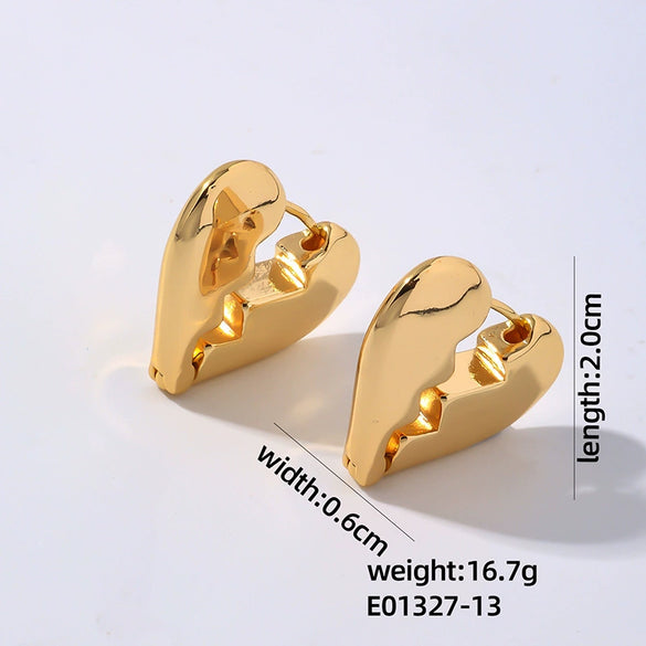 Wholesale Women's Fashion Highgrade Stainless Steel Geometric Hollow Electroplated Earrings