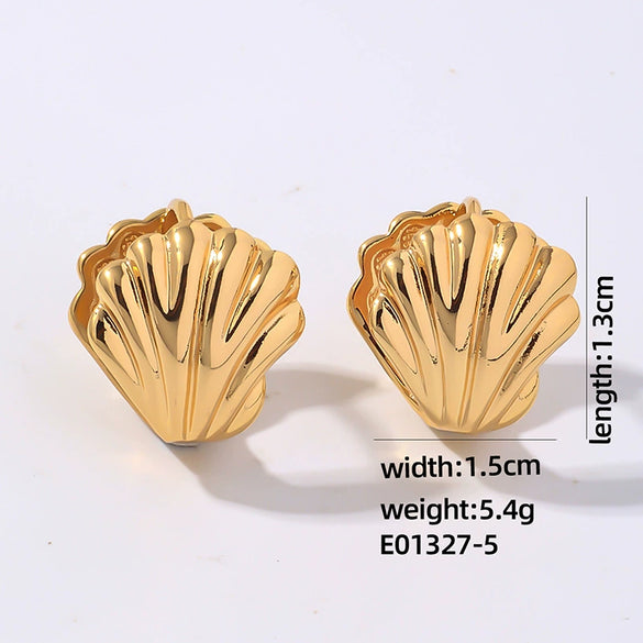 Wholesale Women's Fashion Highgrade Stainless Steel Geometric Hollow Electroplated Earrings