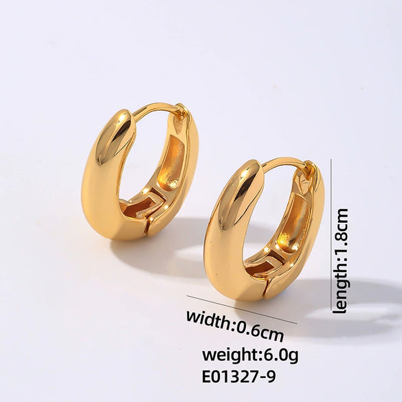 Wholesale Women's Fashion Highgrade Stainless Steel Geometric Hollow Electroplated Earrings