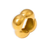 Wholesale Women's Fashion Hollow Flower Smooth Geometric Ring In Stainless Steel With 18K Real Gold Electroplating