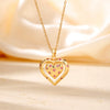 Wholesale Women's Fashion Hollow Heart Pendant Necklace Copper Electroplated Jewelry