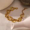 Wholesale Women's Fashion Ins Style Joker High Sense Stainless Steel 18K Gold Plated Irregular Geometric Bracelet With Vacuum Plating