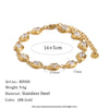 Wholesale Women's Fashion Irregular Geometric Stainless Steel 18K Goldplated Zircon Bracelet