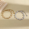 Wholesale Women's Fashion Irregular Geometric Stainless Steel 18K Goldplated Zircon Bracelet