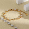 Wholesale Women's Fashion Irregular Geometric Stainless Steel 18K Goldplated Zircon Bracelet