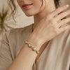 Wholesale Women's Fashion Irregular Geometric Stainless Steel 18K Goldplated Zircon Bracelet