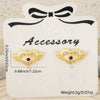 Wholesale Women's Fashion Jewelry Copper Heart Shaped Love Earrings With Diamond Design