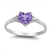 Wholesale Women's Fashion Jewelry Copper Heart Shaped Ring Inlaid With Zircon
