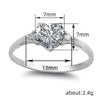 Wholesale Women's Fashion Jewelry Copper Heart Shaped Ring Inlaid With Zircon