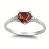 Wholesale Women's Fashion Jewelry Copper Heart Shaped Ring Inlaid With Zircon