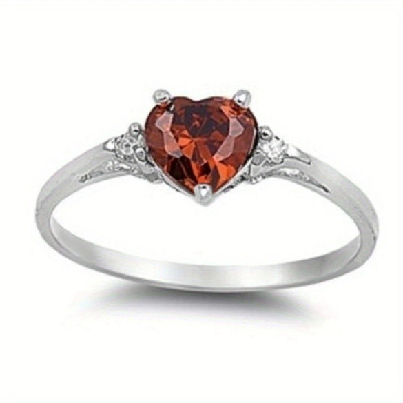 Wholesale Women's Fashion Jewelry Copper Heart Shaped Ring Inlaid With Zircon
