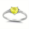 Wholesale Women's Fashion Jewelry Copper Heart Shaped Ring Inlaid With Zircon