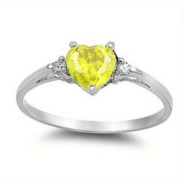 Wholesale Women's Fashion Jewelry Copper Heart Shaped Ring Inlaid With Zircon
