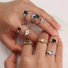 Wholesale Women's Fashion Jewelry Copper Heart Shaped Ring Inlaid With Zircon