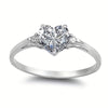 Wholesale Women's Fashion Jewelry Copper Heart Shaped Ring Inlaid With Zircon