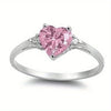 Wholesale Women's Fashion Jewelry Copper Heart Shaped Ring Inlaid With Zircon