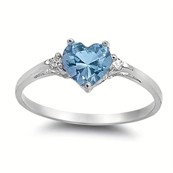 Wholesale Women's Fashion Jewelry Copper Heart Shaped Ring Inlaid With Zircon