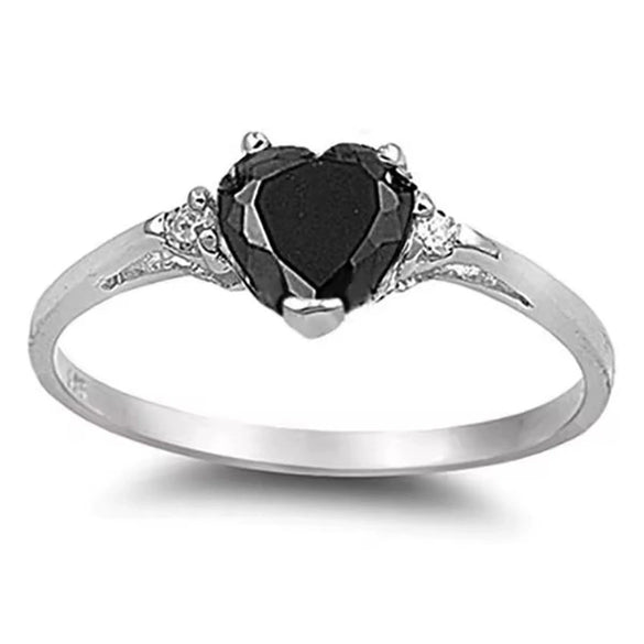 Wholesale Women's Fashion Jewelry Copper Heart Shaped Ring Inlaid With Zircon