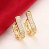 Wholesale Women's Fashion Jewelry Copper U Shaped Hollow Earrings With Zirconia In Geometric Style