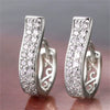 Wholesale Women's Fashion Jewelry Copper U Shaped Hollow Earrings With Zirconia In Geometric Style